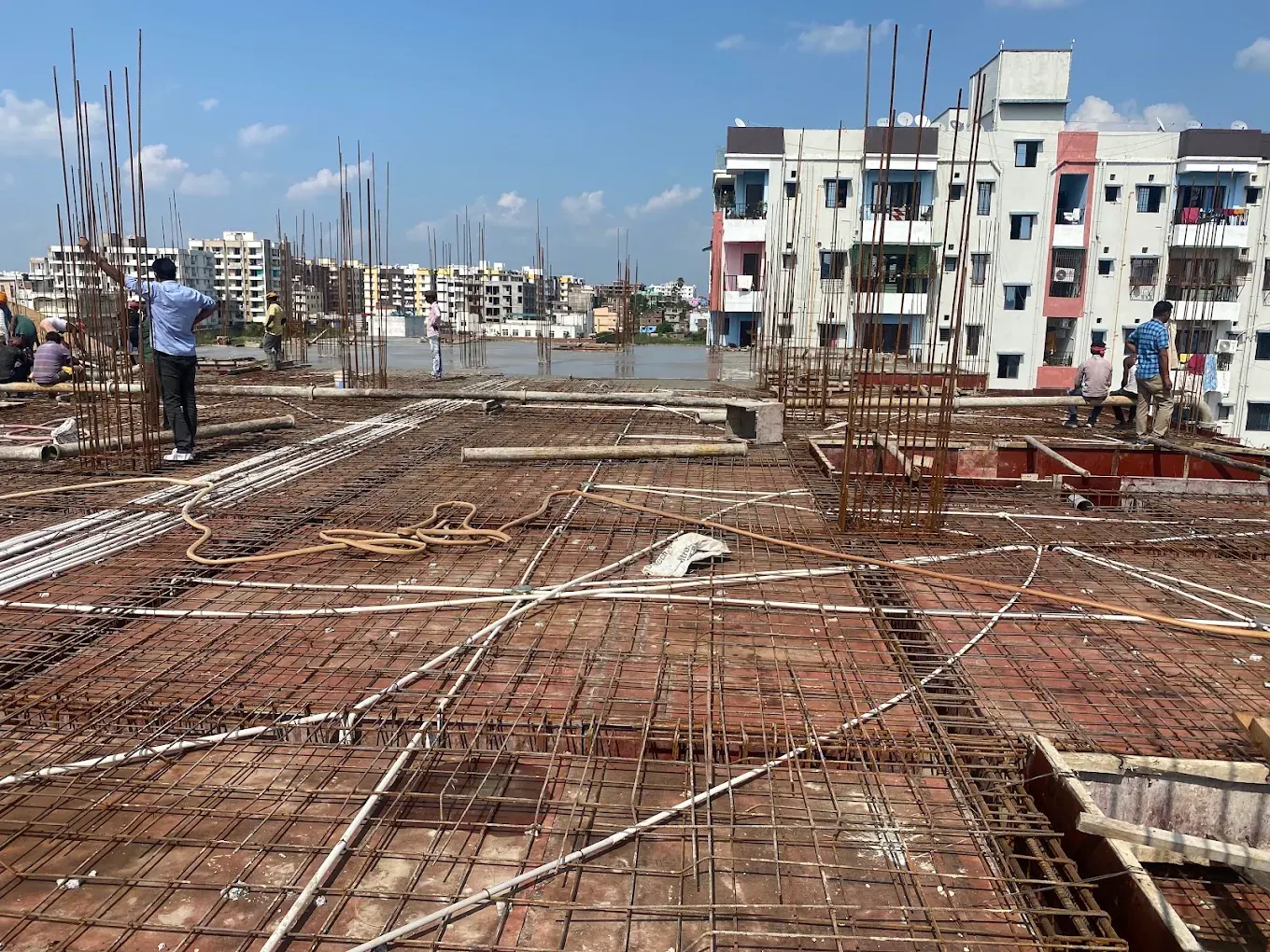 RCC slab reinforcement at rooftop level